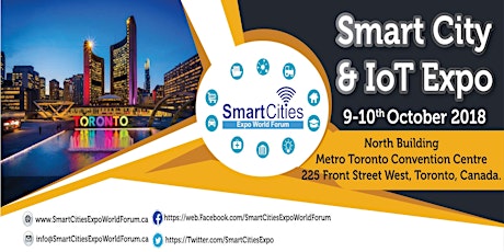 Smart City & IoT Expo 9-10th October 2018, Metro Toronto Convention Centre, Toronto, Canada primary image