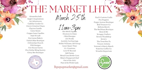 The Liberty Hill Market LHTX at Main Street Social March 25th 11am to 3pm