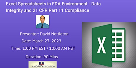 Excel Spreadsheets in FDA Environment
