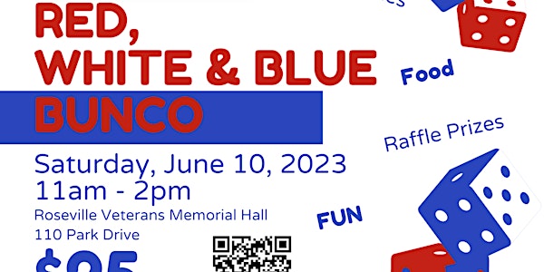 RED, WHITE, BLUE BUNCO - JUNE 10, 2023