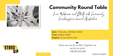 Community Round Table- with Community Leaders from Around Australia
