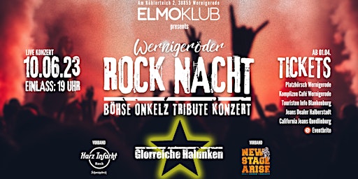 Hauptbild für 10.06.23 Wernigeröder ROCK NACHT | Böhse Onkelz Tribute Konzert