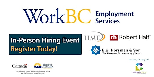 WorkBC Cloverdale- In Person Hiring event
