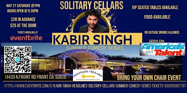 KABIR SINGH Headlines Solitary Cellars Summer Comedy Series