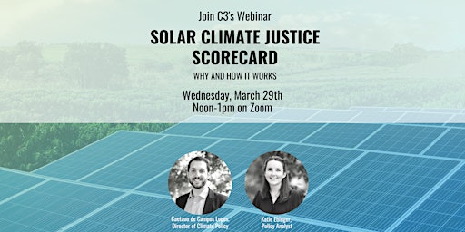 C3's Webinar on the Solar Climate Justice Scorecard: Why and How It Works