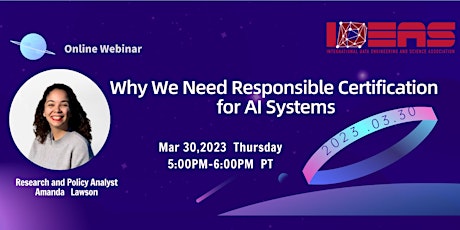 Online Webinar -Why We Need Responsible Certification for AI Systems