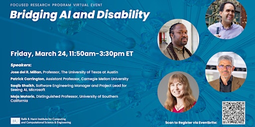 Bridging AI and Disability: A Focused Research Program (Virtual) Event