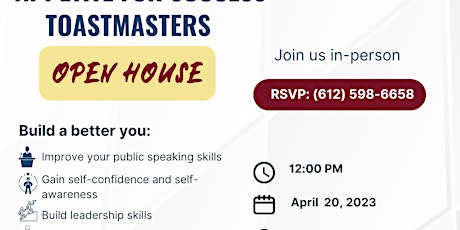 Toastmasters Open House - "Appetite For Success" Club