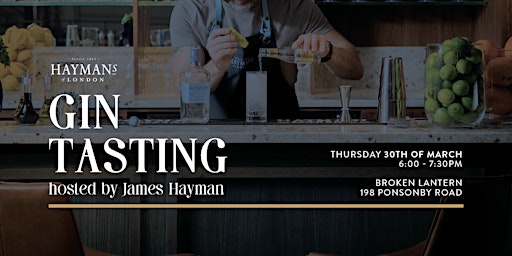 The Broken Lantern invites you to a gin tasting evening with James Hayman