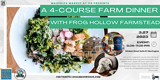 4-Course Farm Dinner with Frog Hollow Farmstead at Maverick Market