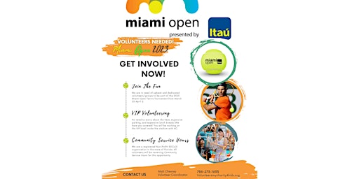 Volunteer the 2023 Miami Open Tennis Tournament