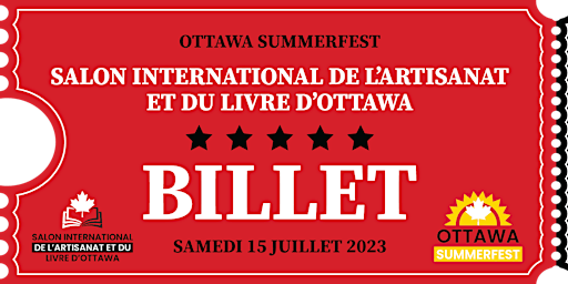 Salon international du livre d'Ottawa - Le 15 juillet 2023