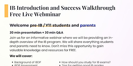 IB Introduction and Success Walkthrough Free Webinar | Parents and Students