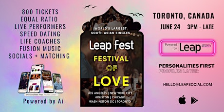 Leap Fest - An South Asian Singles Festival of Love  - Toronto, Canada