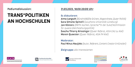 Online-Podiumsdiskussion: Trans*Politiken an Hochschulen