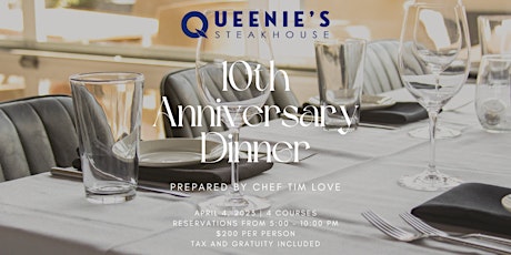 Queenie's 10th Anniversary Dinner by Chef Tim Love