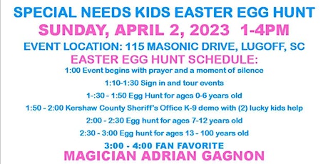 ANNUAL EASTER EGG HUNT FOR KIDS WITH SPECIAL NEEDS