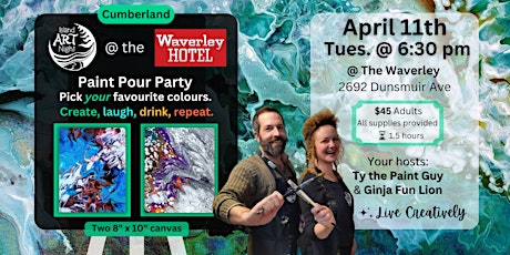 Paint Pouring Party with Ginja and Ty at the Waverley Hotel in Cumberland!!