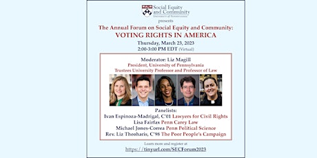 The Annual Forum on Social Equity and Community: Voting Rights in America