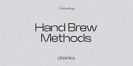 Coffee Hand Brew Methods