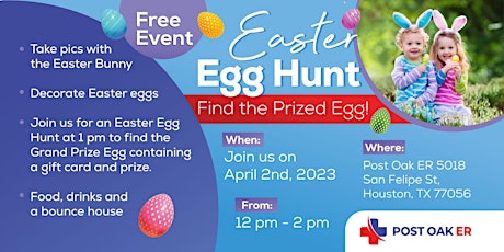 Free Easter Egg Hunt, Find the Prized Egg at Post Oak ER