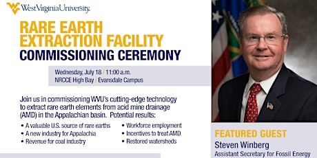 WVU Commissioning Ceremony for Rare Earth Extraction Facility primary image