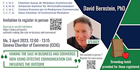 Making the sale in business and commerce - Presented by David Bernstein primary image