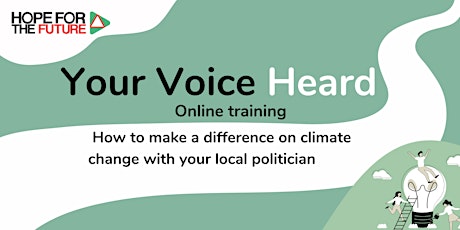 Primaire afbeelding van Your Voice Heard Online Training