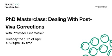PhD Masterclass: Dealing With Post-Viva Corrections