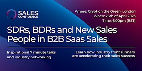 Imagen principal de SDRs, BDRs, & New Salespeople | with Sales Confidence & Venatrix