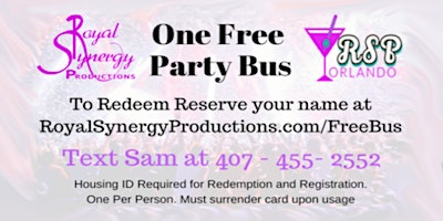 Imagem principal do evento Free Party Bus With Royal Synergy Productions
