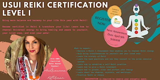 Usui Reiki Level 1 Attunement Class & Certification