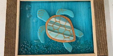Sea Turtle Fused Glass Panel