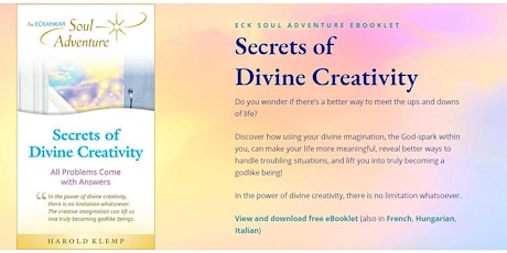 Secrets of Divine Creativity (4th Saturdays on Zoom)