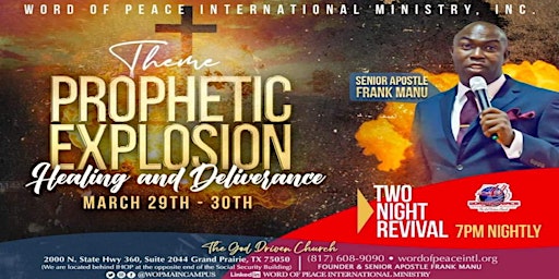 "Prophetic Explosion" Two Night Revival!!