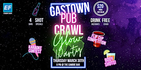 Gastown Pub Crawl GLOW PARTY