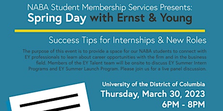 Ernst & Young (EY) Presents: Success Tips for Internships & New Roles primary image