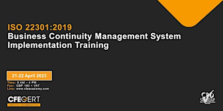 ISO 22301:2019  Business Continuity Management System Implementation - ₤180
