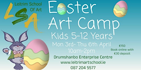 Kids 4 Day Easter Art Camp, Mon 3rd - Thu 6th April 2023, 10am-2pm