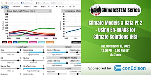 Imagem principal do evento Climate Models & Data Part 2 - Using En-ROADS for Climate Solutions (ALL)