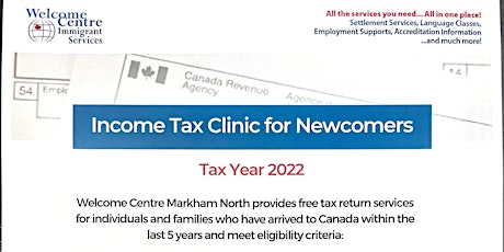 FREE INCOME TAX CLINIC FOR NEWCOMERS
