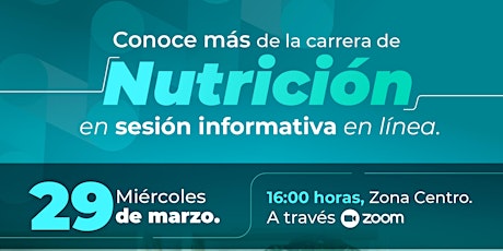 Sesión informativa - Lic. en Nutrición primary image