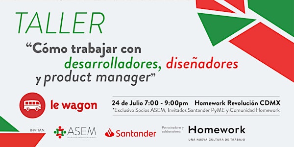 Taller: Cómo trabajar con desarrolladores, diseñadores y product manager