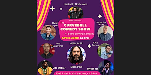 Curveball Comedy Show at Strike Brewing Co. April 22nd