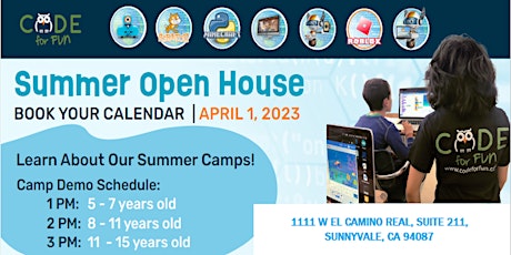 Summer Open House: April 1st, 2023 - Sunnyvale, CA