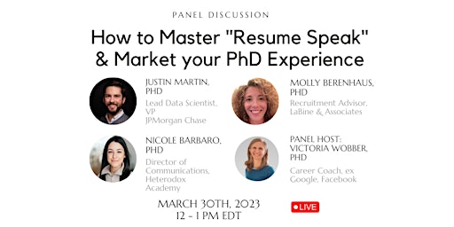 Mastering Resume Speak: PhD Panel Discussion