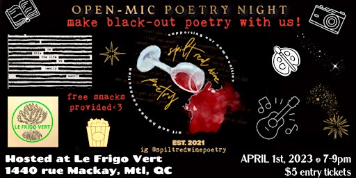 Open-Mic Poetry Night! Black-Out Poetry<3