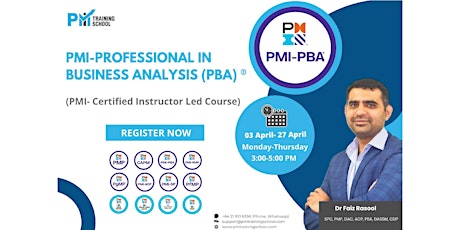 PMI-PROFESSIONAL IN BUSINESS ANALYSIS ® Certification Prep Course primary image
