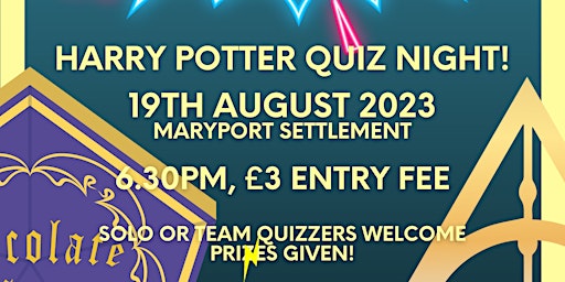 Harry Potter Quiz Night @ Maryport Settlement primary image
