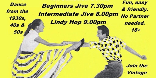 Imagem principal do evento Jive, Lindy Hop, Swing, Charleston, Strolls - Vintage Dance Class 1940s 50s